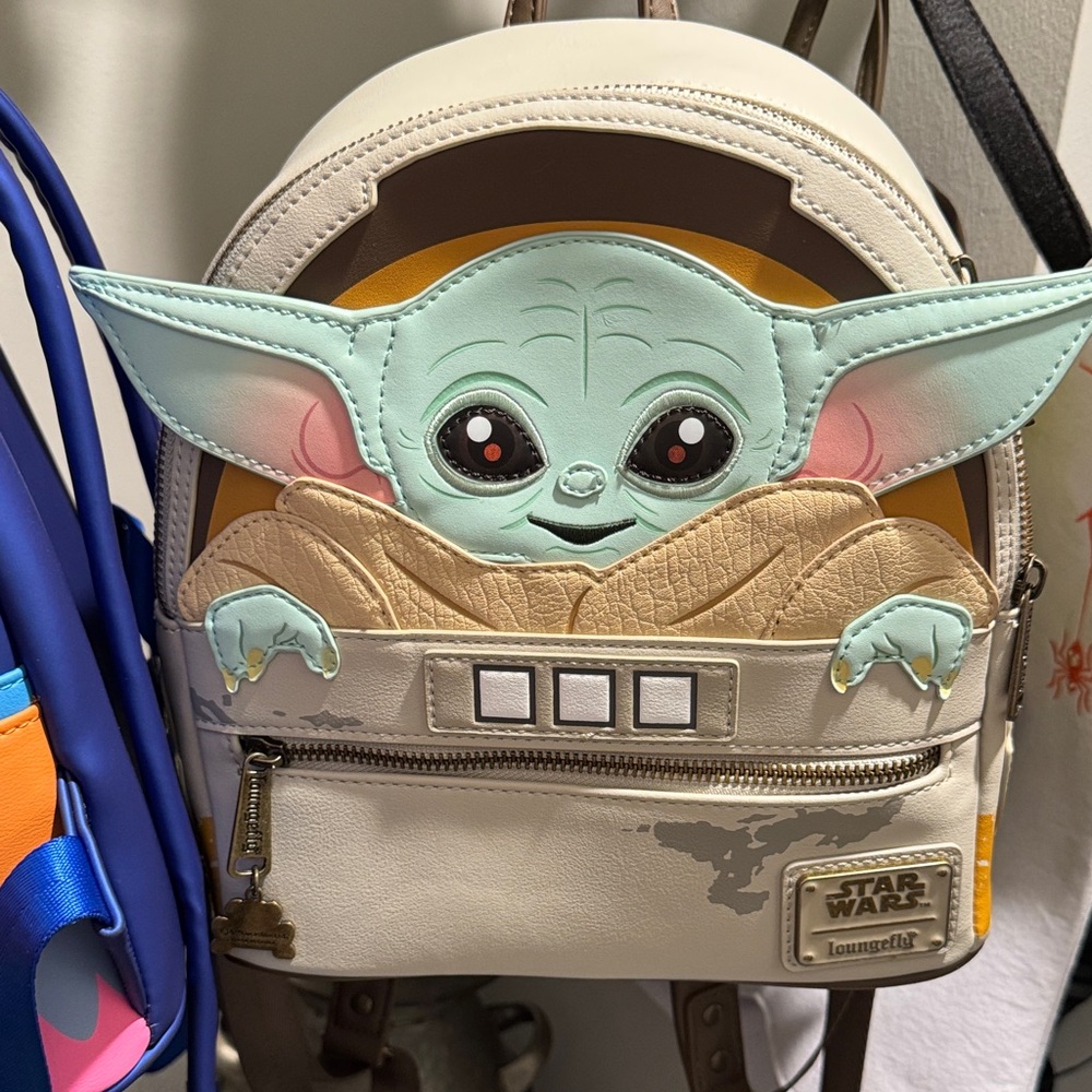 Loungefly Star Wars Grogu Kids Backpack - Cream and Tan